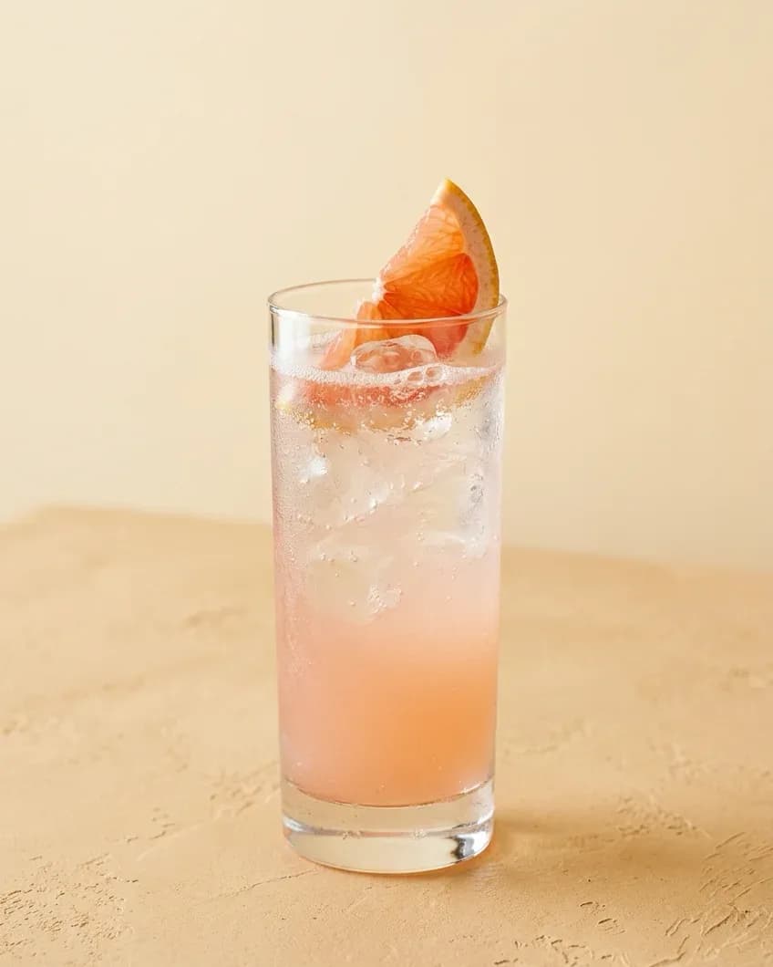 Paloma. Tequila infusée au piment morita, jus de pamplemousse, citron vert, soda.